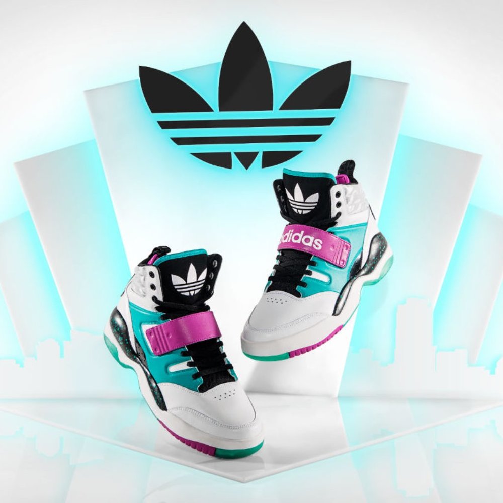 Adidas Hackmore High Top Sneakers SZ 8 Art Deco White Vivid Pink Ortholite + EXT
